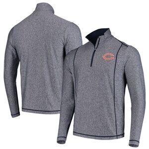 Men's NWT Antigua Heather Navy Chicago Bears Tempo Half-Zip Pullover Jacket XXXL